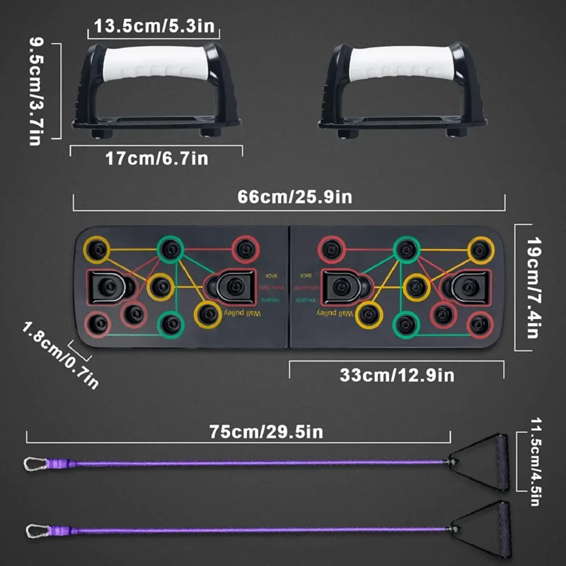 H8eec511394e34ba9a1dd6fad465c1c48t.webp Planche De Pompes Push-Up Avec Bandes De Résistance Pulsher